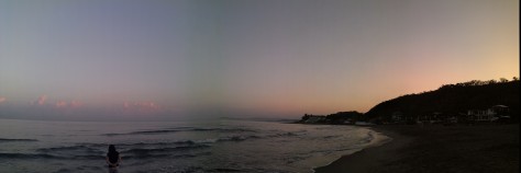 Panoramic Shot of The San Juan Shore at Sunrise